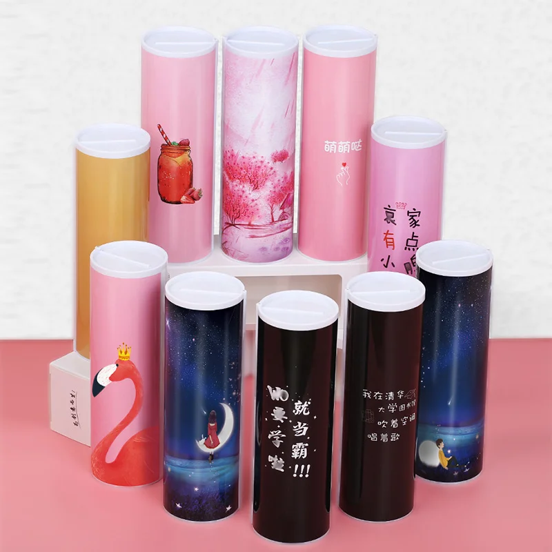 

Pencil Writing Case with Solar Calculator Magnetic Switch Kawai Cartoon Pen Box School Factory Home Organization and Storage NBX