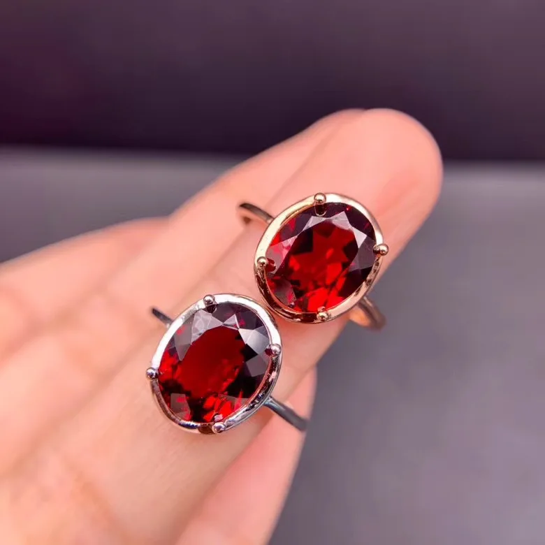 Natural garnet ring 925 silver cheap simple and exquisite beautiful colors the product of nature