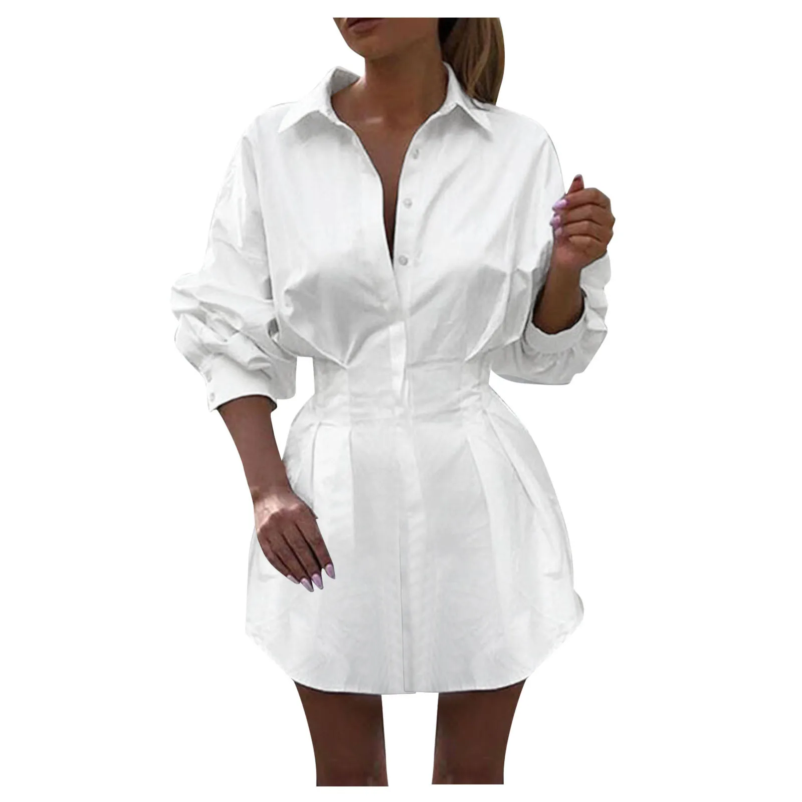 Womens Long Sleeve Print Dress Mini Dress Ladies Casual Tops Shirt Blouse Tee V-neck Streetwear T Shirt Dress Vestido Branco2021 jumper dress Dresses