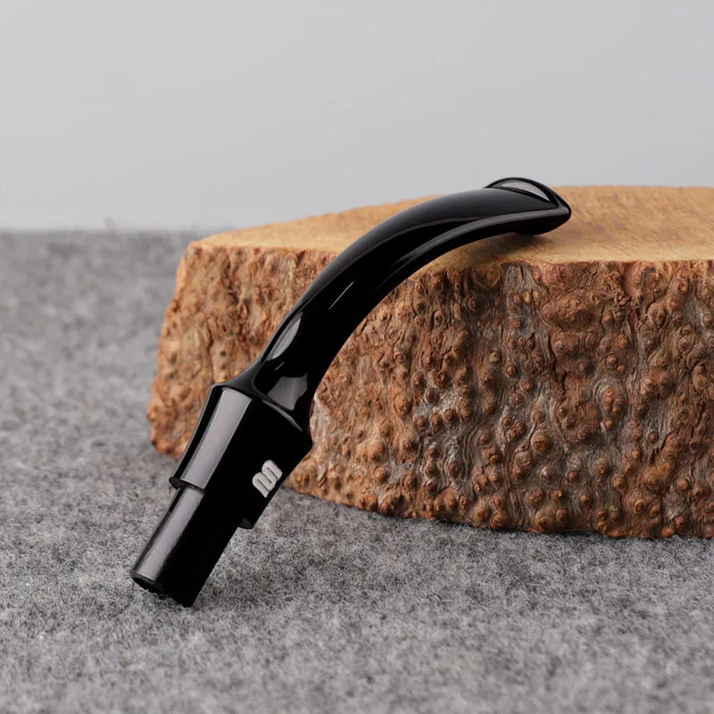 MUXIANG-Handmade Rosewood Pipe for Men, Acrylic Saddle Mouthpiece, Bent Stem, Solid Wooden Tobacco Smoking Pipe, 9mm Filter 3