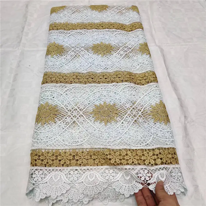 

Guipure Lace Cord Lace Fabric High Quality Nigerian Lace Fabric 2019 African French Water Soluble Cord Lace For Wedding