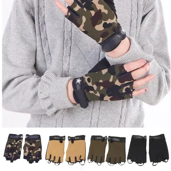 

New Tactical Half Finger Fishing Gloves Anti-Slip Men Outdoor Sports Mittens Camouflage Airsoft Shooting Hunting Gloves