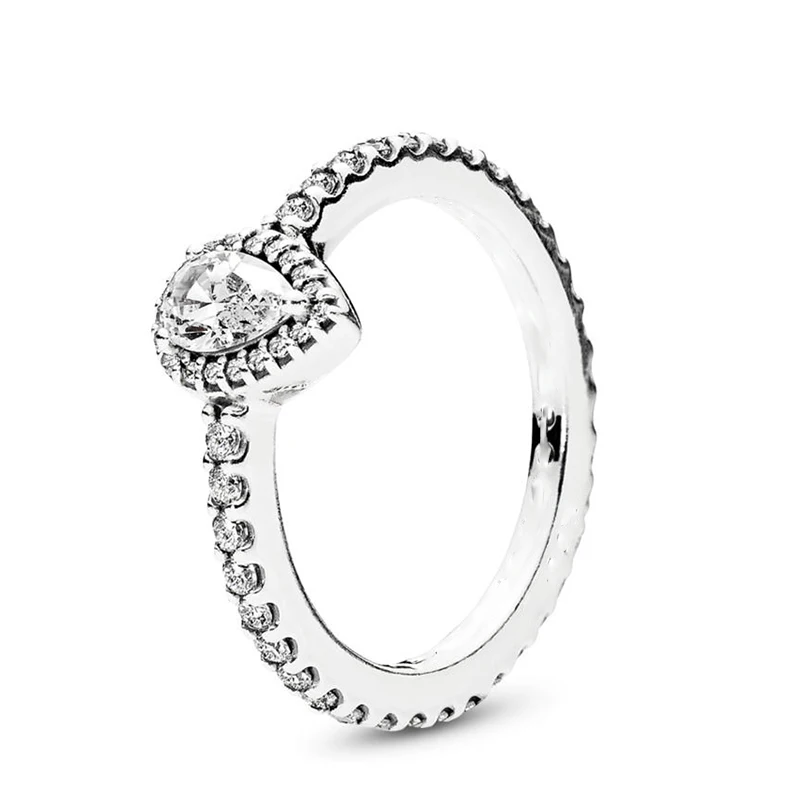 7 видов стилей серебряное кольцо с капельками воды с прозрачным CZ кольцом для женщин, свадебные оригинальные ювелирные изделия, женские свадебные подарки - Цвет основного камня: R06