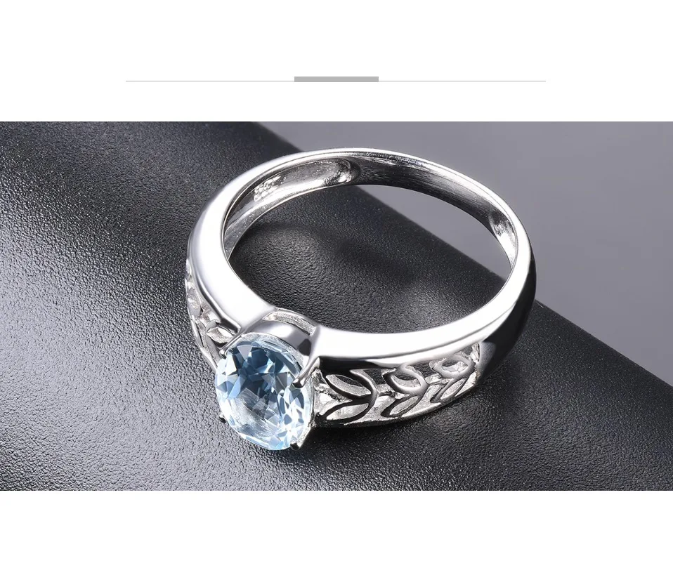Обручальное кольцо, 1.16Ct, натуральный драгоценный камень, аквамарин, Одноцветный, 10 к, белое золото, хорошее модное ювелирное изделие с камнем для женщин, подарок, новинка
