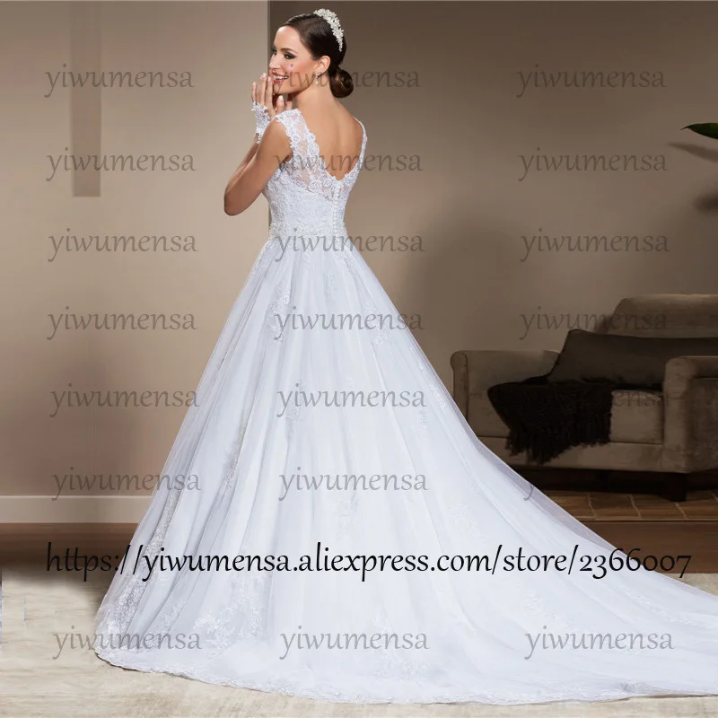 Vestidos Novias Boda A Line кружевное свадебное платье с отделкой бисером Талия свадебные платья без спинки Bestidos De Novia свадебное платье без рукавов платья