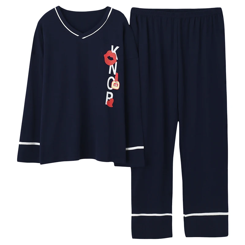 Большие размеры M-5XL женские пижамные комплекты мягкая одежда для сна осенне-зимние пижамы с длинными рукавами пижамы с мультяшным принтом женские пижамы Muje - Цвет: 5813