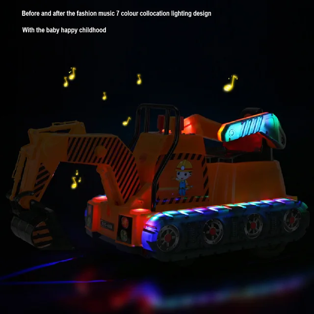 Children'S Electric Excavator Construction Vehicle Boy Girl 1-6years Toy Car With Music Light Bluetooth Remote Control Excavator 5