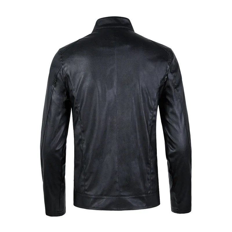 

Large Size Y98 2018 Autumn And Winter New Style Men's Dual Pocket Stand Collar Casual Leather Coat