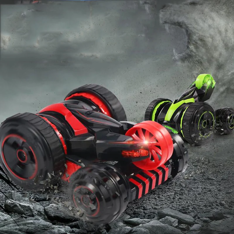 

Children's Remote Control Toy One Button Deformation Flip Car Cool Light 360 Degree Rotating Double-Sided Stunt Car Toy Gift