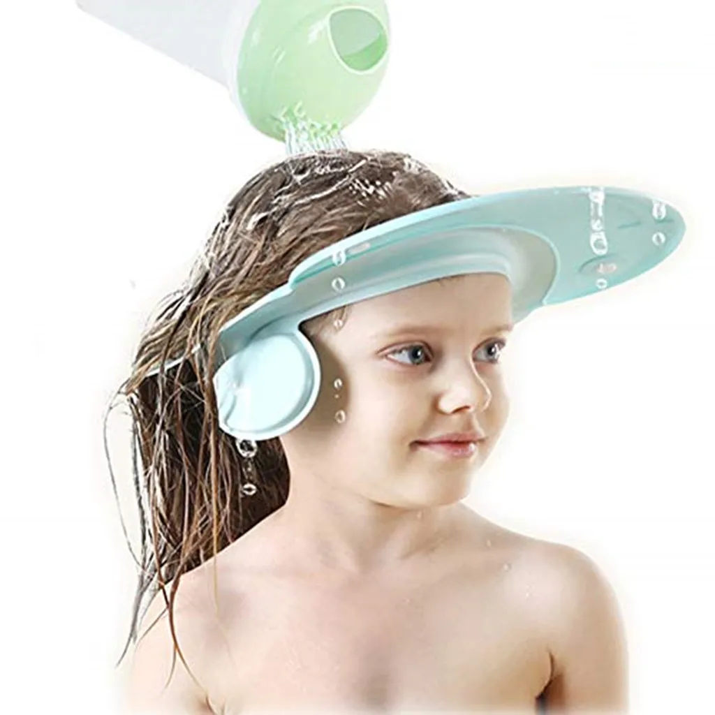 New High Quality Baby Bathroom Safety Visor Cap Child Shower Cap Adjustable Soft Protect Drop Shipping