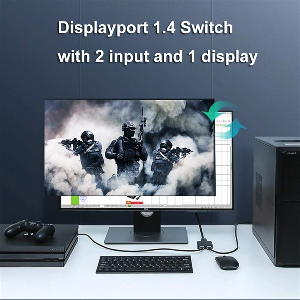 2023 Displayport 1.4 Switch 8K Displayport Bi-direction splitter switcher Displa