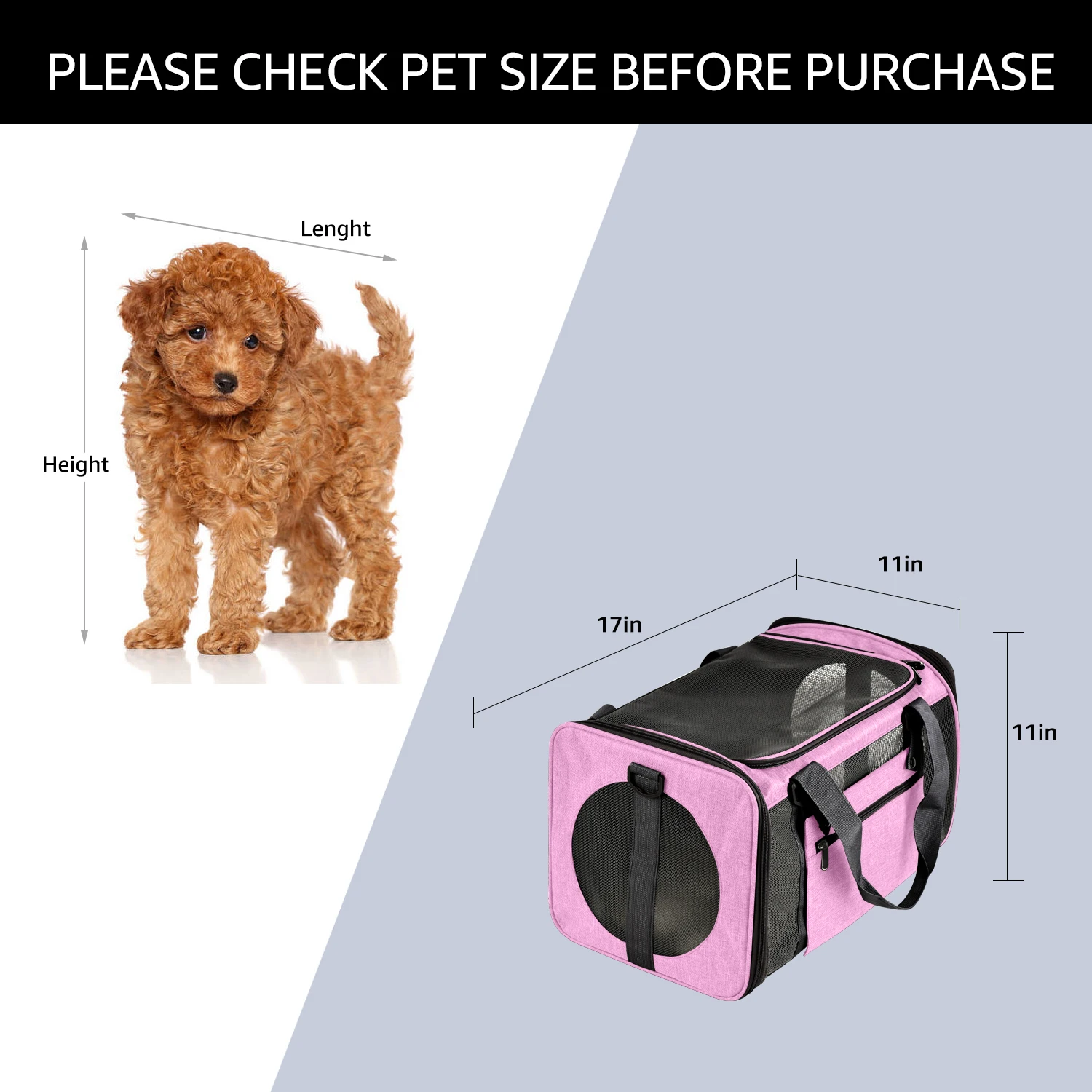 Pet Carrier Bag Soft Sided Dog Backpack With Mesh Window Airline Approved Handbag For Dogs