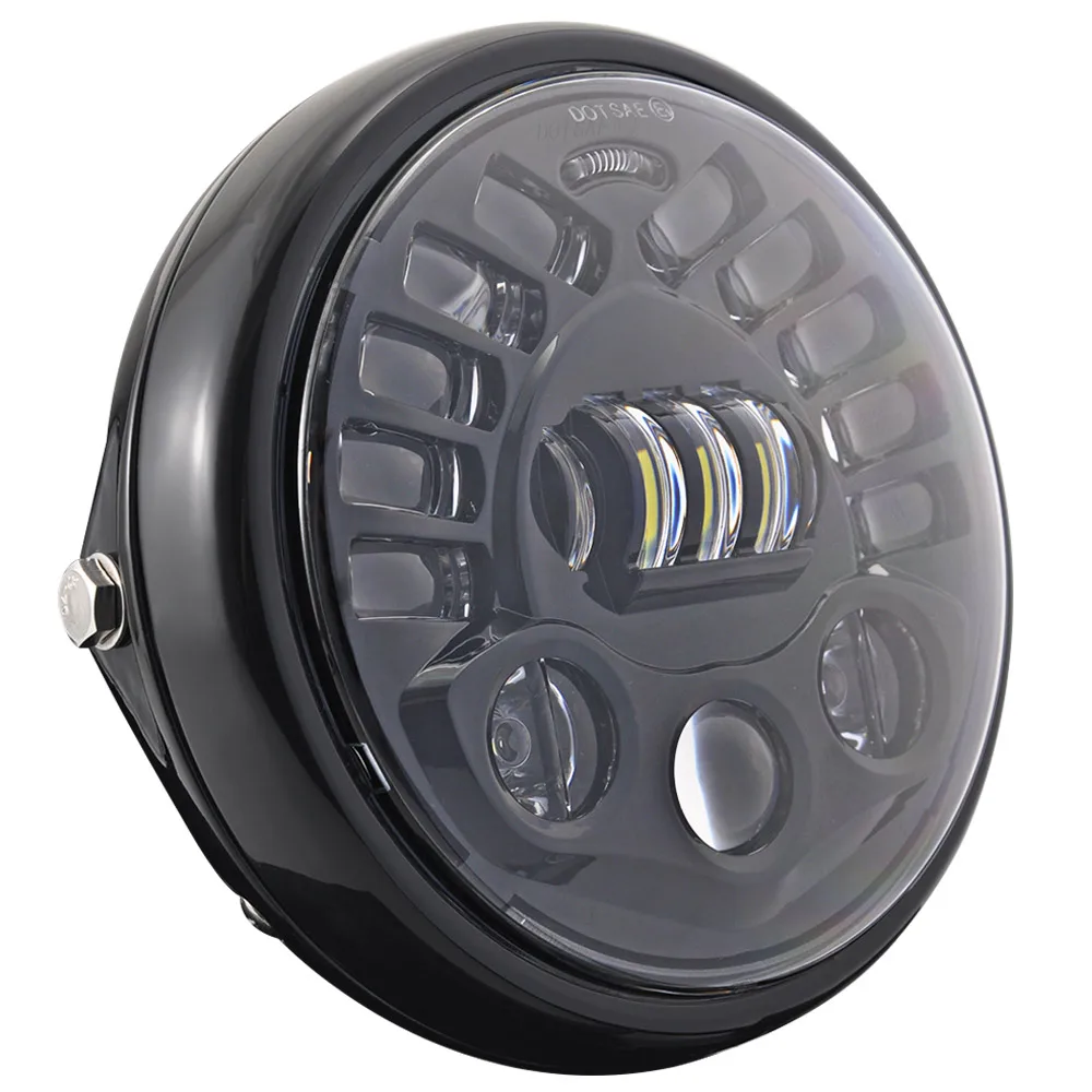 Универсальный 19,5 см/7," мотоциклетный светодиодный налобный фонарь лампа дневного света Сигнал поворота с кронштейном для фар - Цвет: No Bracket