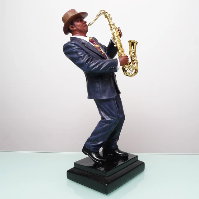 Figurine de buste de joueur de sax de star de la musique de style européen,  sculpture