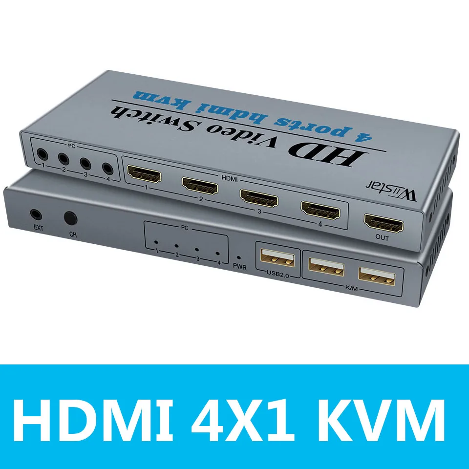 4K переключатель KVM HDMI 4 Вход 1 Выход коммутатор 3-портовое usb-зарядное устройство 4X1