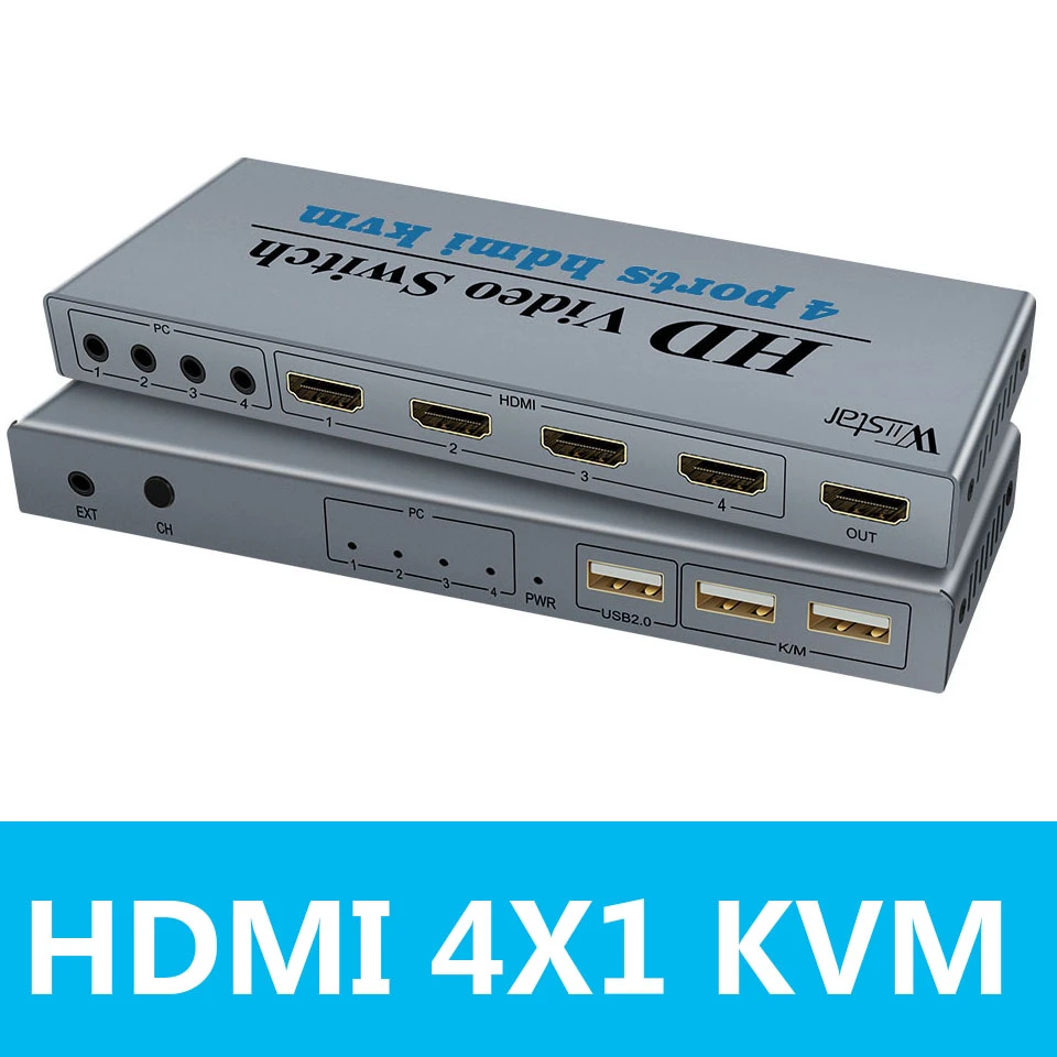 Interruptor 4K KVM HDMI 4 Entrada 1 salida conmutador 3 puertos USB HDMI KVM Switch 4x1 4kX 2K/30HZ HDCP1.2 para PC, portátil, windows y y cables de - AliExpress