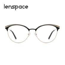 Металлические женские очки круглые черные винтажные Новое поступление оправы для очков прозрачные линзы ретро очки оправа# KL8425
