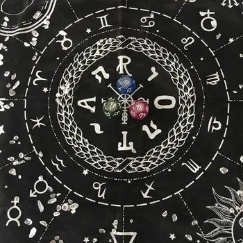 

49*49cm Tarot Tablecloth Twelve Constellations Sun Moon Pentagram Tarot Flannel