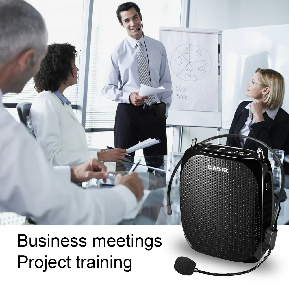 Zoweetek Portable Rechargeable Mini portable speaker mini bluetooth speaker with Wired Microphone for Teachers Supports MP3 Format Audio Z258