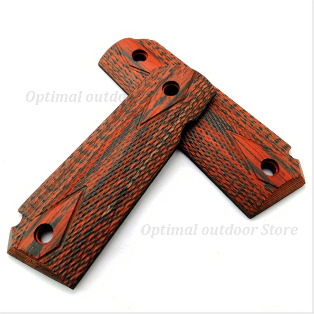 

TOtrait 2 pcs Tactical pistol 1911 Wood grips High Polished Wood Grips custom CNC Material 1911 accessories
