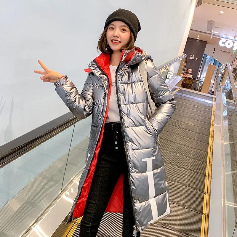 

Ozhouzhan 2019 Winter New Style pi coat Cotton-padded Clothes Women's Mid-length Bright Surface down Jacket Cotton-padded Clothe