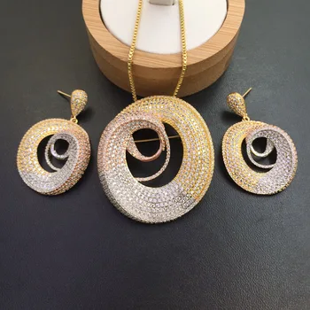 

Lanyika Jewelry Graceful Artistic Water Drop Plated Necklace with Earrings Banquet Popular Best Gift