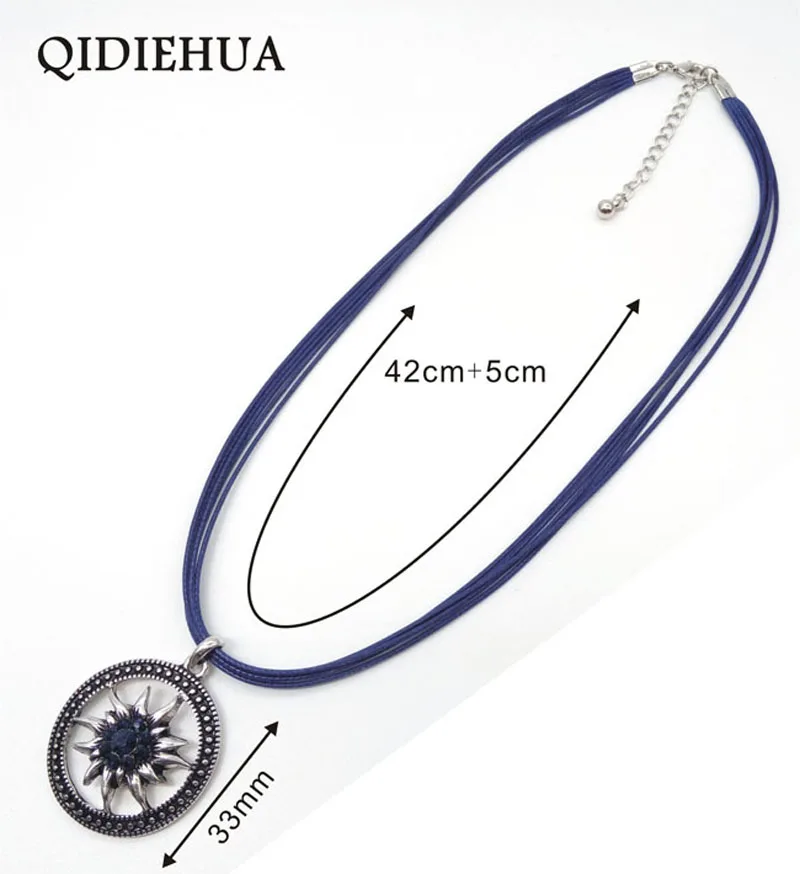 Женское Ожерелье QIDIEHUA 2018 круговое ажурное ожерелье Edelweiss винтажная подвеска на