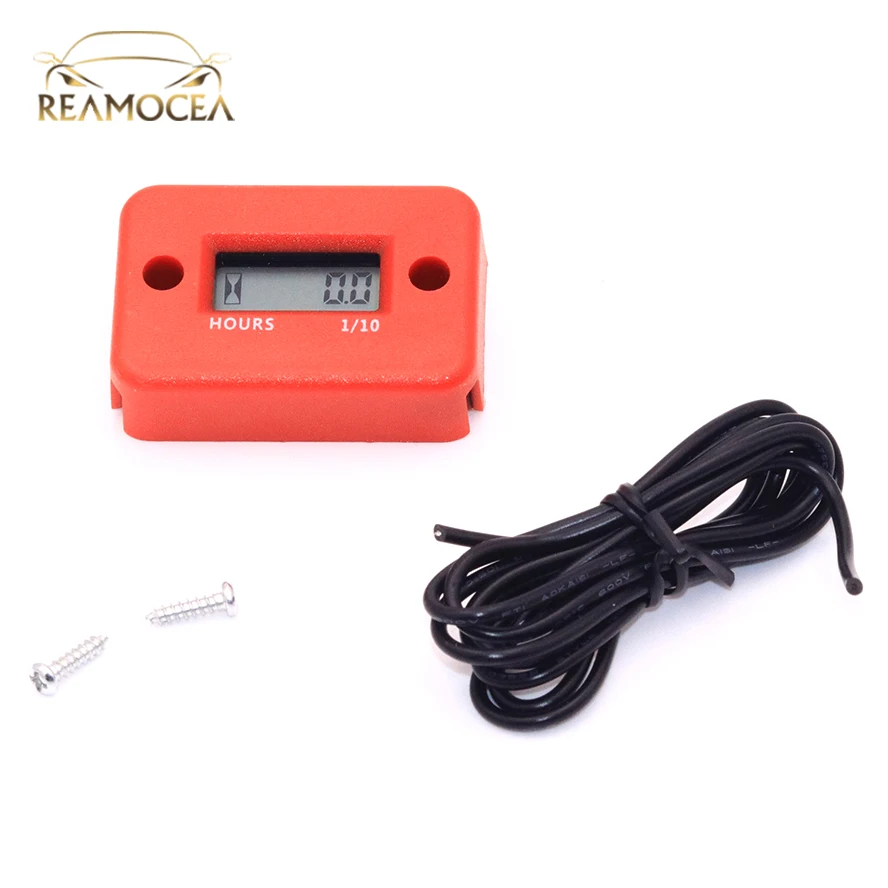 Reamocea Inductive Digital Hour Meter Tachometer Waterproof LCD Display Fit for Bike ATV Motorcycle Snowmobile Motocross Truck