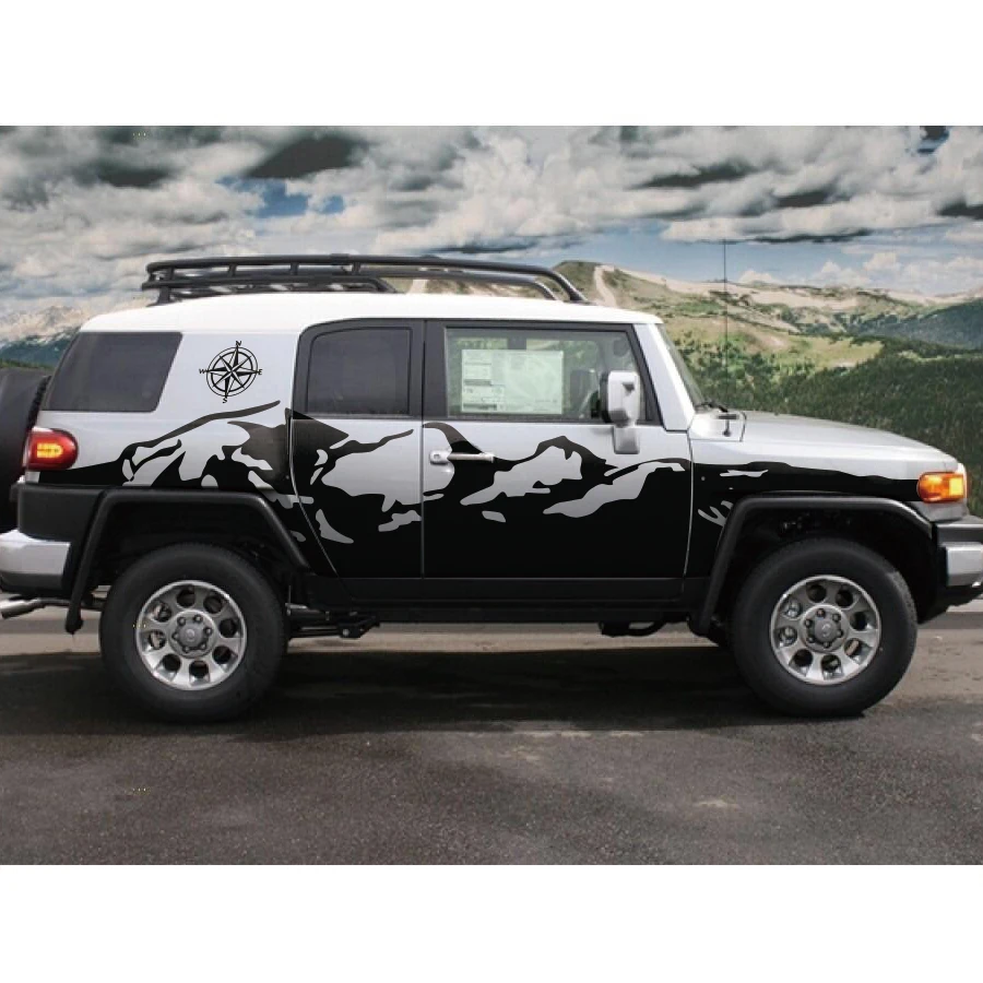 car sticker off road side body graphic vinyl sticker mountains hood sticker for toyota FJ CRUISER