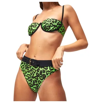 

bikini mujer Women Summer Sexy Belt Leopard Print Swimsuit Push-Up Bikini Set Beachwear biquinis feminino 2019 bathing suit