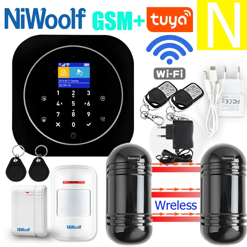 GSM сигнализация Wi-Fi GSM сигнализация домофон дистанционное управление Автонабор 433 МГц детекторы IOS Android Tuya приложение управление сенсорная клавиатура - Цвет: N