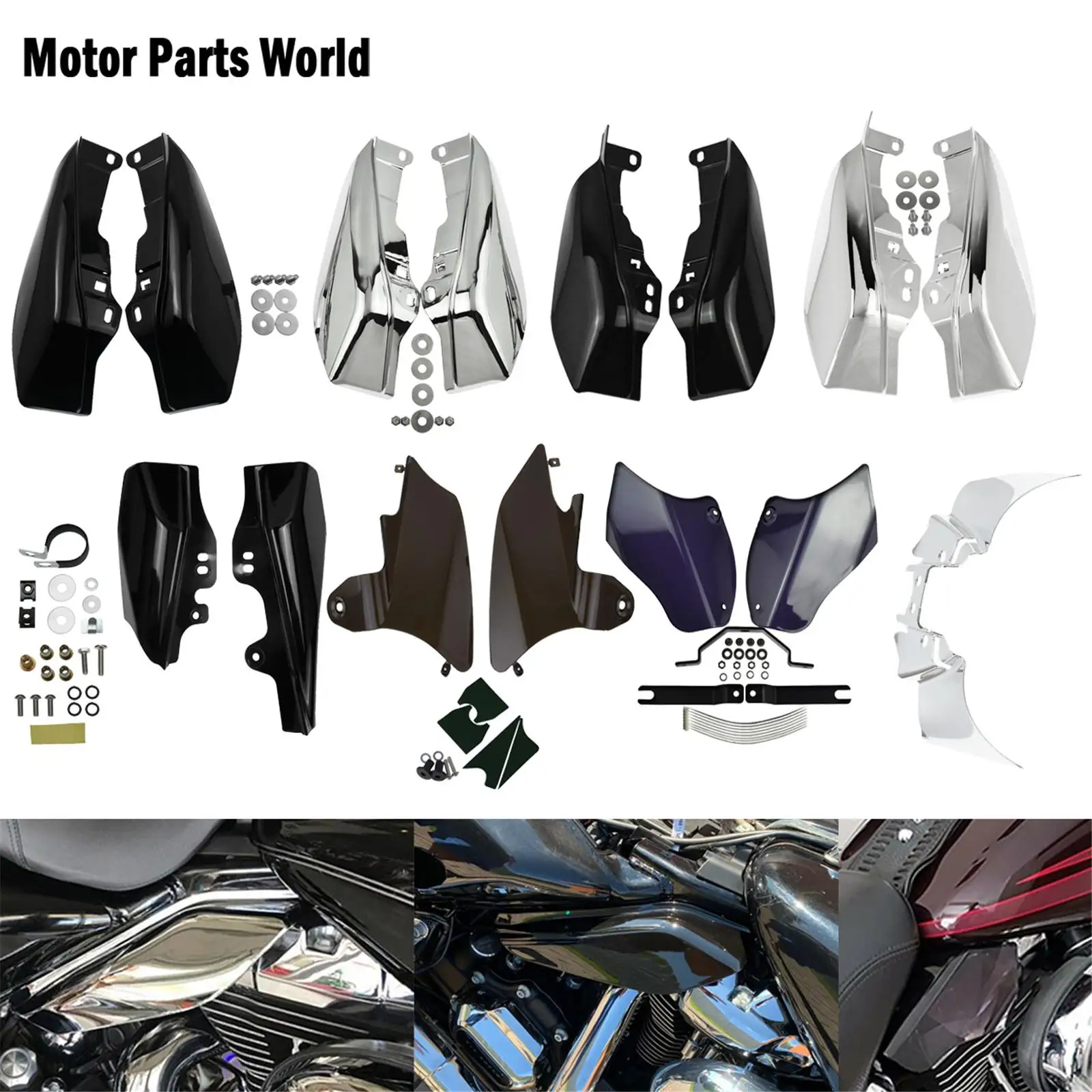 Chrome Saddle Shield Air Heat Deflector for Harley 2009-2015 Electra Glide Road Glide FLHT FLTR FLHR