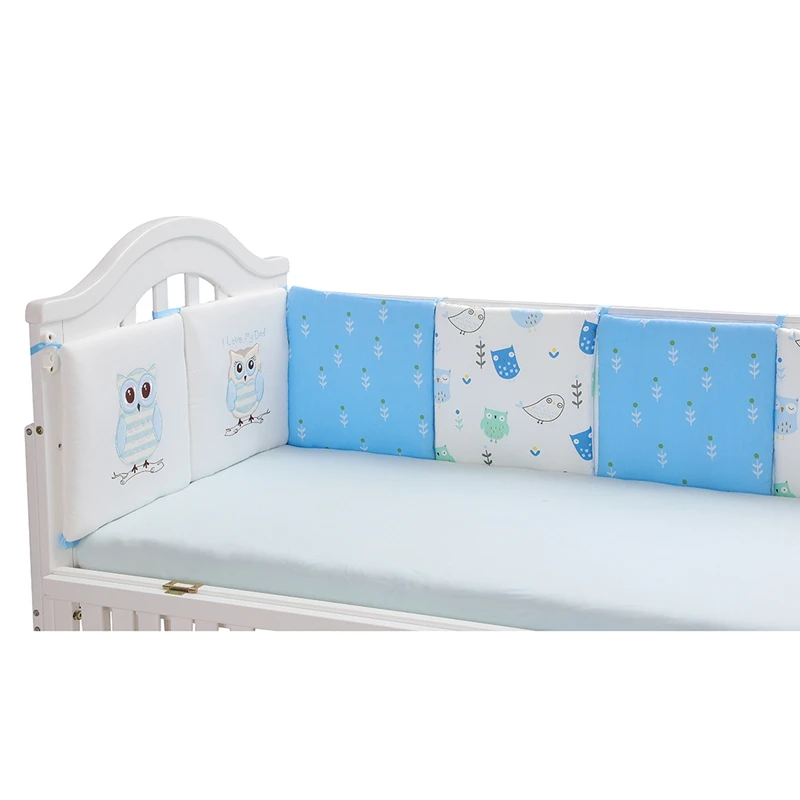 6pcs/set Cotton Baby Bed Cushions Cartoon Crib Bumpers Collision Baby Crib Protector Breathable Newborn Bumper Baby Bedding Set