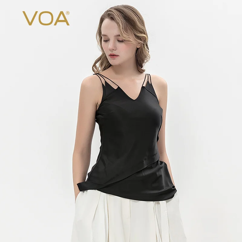 Voa28mm Satijn Zijde Pure Zwart Drie Bandjes Verstelbare Asymmetrische Cross Creatieve Romantische Halter B1006 Voa28mm Satijn Zijde Pure Zwart Drie Bandjes Verstelbare Asymmetrische Cross Creatieve Romantische Halter B1006