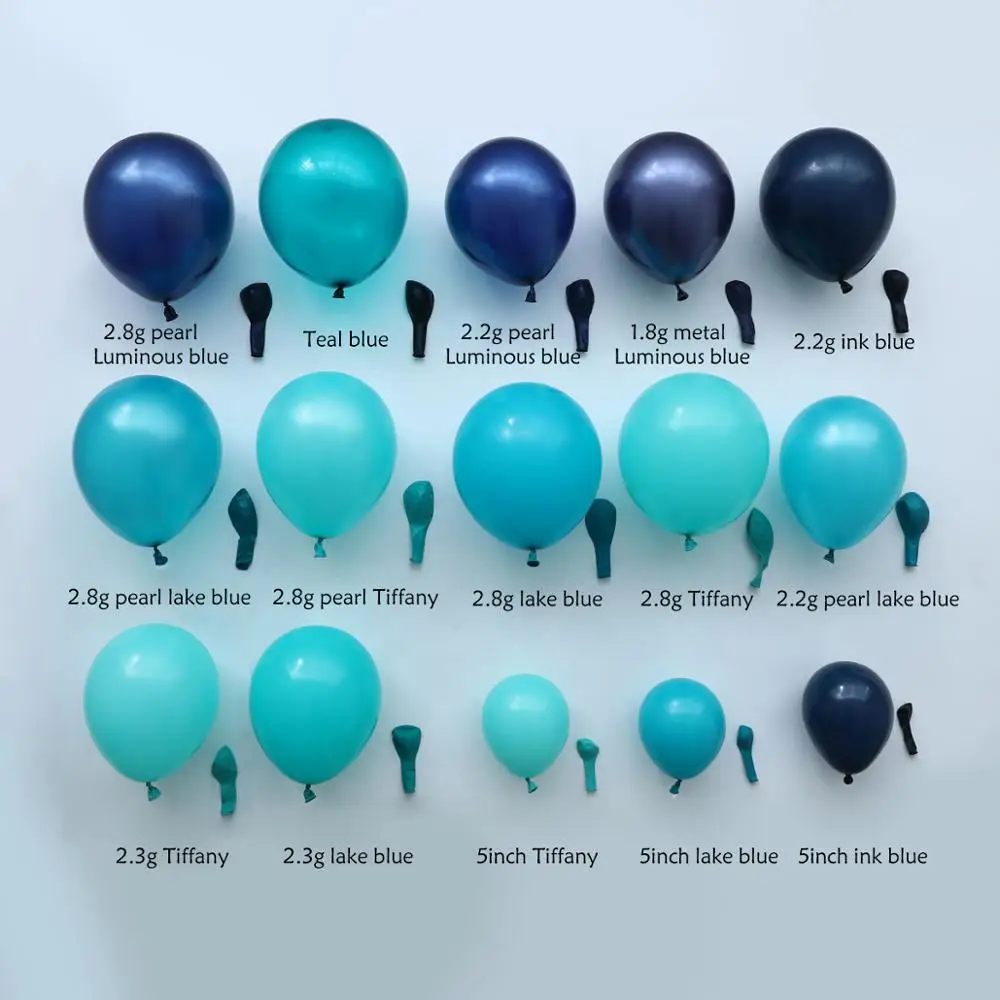 30pcs 5/10/12inch Ink Blue pearl Luminous blue metallic blue Tiffany