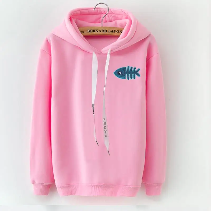 Autumn Winter Fleece Harajuku Pullover Solid Thick Loose Women Hoodies Yellow Ladies Sweatshirts 2 Female Casual Coat - Цвет: XAM48A2