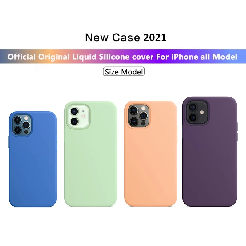 apple iphone 13 pro max case 13 Pro Max 12 11 Original Rainbow Silicone Logo For Iphone 6 7 8 Plus X Xr Xs Max Mini Se Touch Skin Liquid Protection Cover iphone 13 pro max clear case