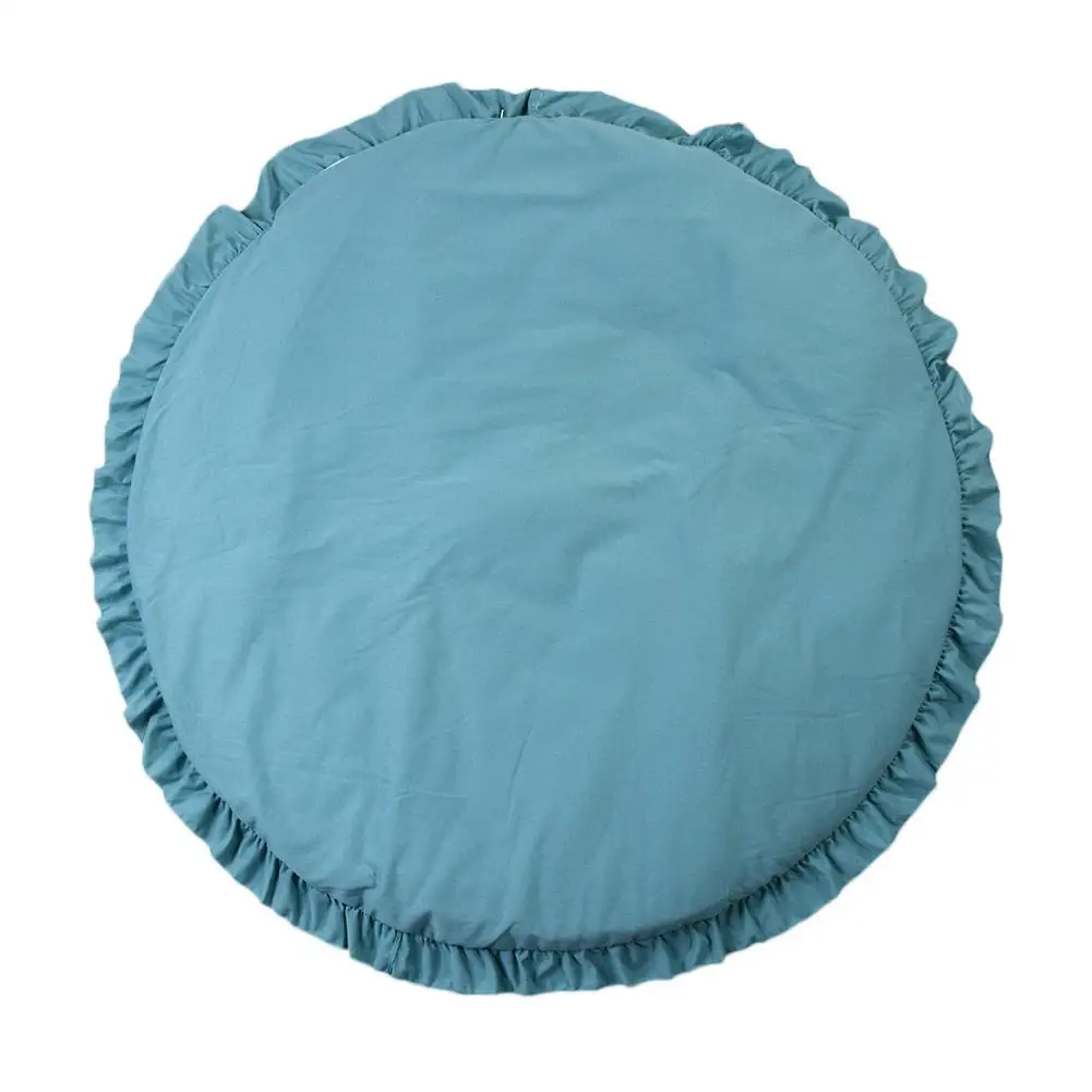 Dark Green Детский игровой коврик, сплошной цвет, кружево, круглый коврик для игры в ползание, корзина, кондиционер, коврик, палатка, кровать, детское одеяло, хлопковые игровые подушечки - Цвет: Dark Green