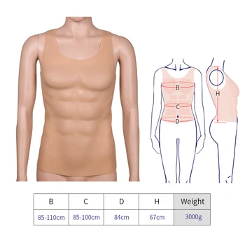 

3000g Hunk Chest Muscle Man Silicone Fake Chest Muscle Pecloralis Muscle Cosplay 3.5cm thick silicone breast prosthesis