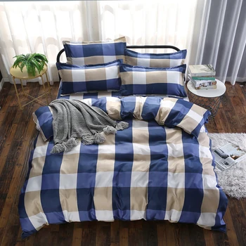 

Thumbedding Blue Plaid Bedding Set King Size Simple High End Duvet Cover Single Fresh Queen Full Twin Unique Design Bed Set