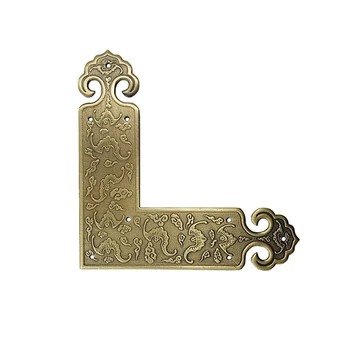

Tiazza Antique Embossing Brass Decorative Corner Protectors Braces Classical Furniture Tables and Chairs Cabinet Corner Guard