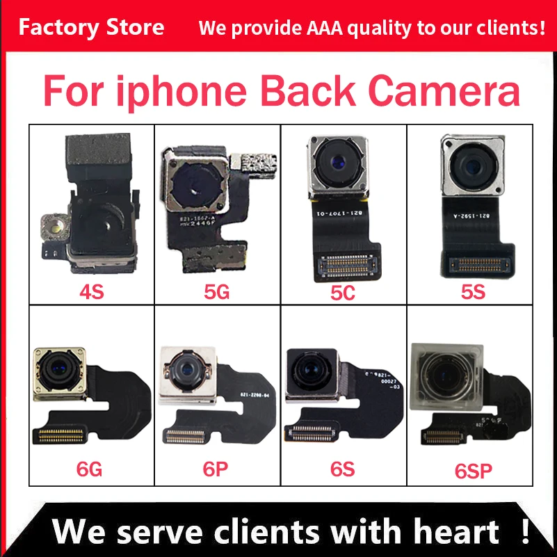 Оригинальная камера для iPhone 4S 5G 5S 5C SE 6G 6 Plus 6S задняя гибкий кабель ремонта