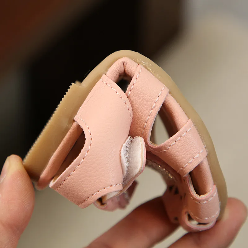 ULKNNFashion Leather Children Bowtie Rhinestone Toddler Kids Soft Bottom Empty Sandals Princess Girls 6M 9M 12M 18M 2 3 4 Years