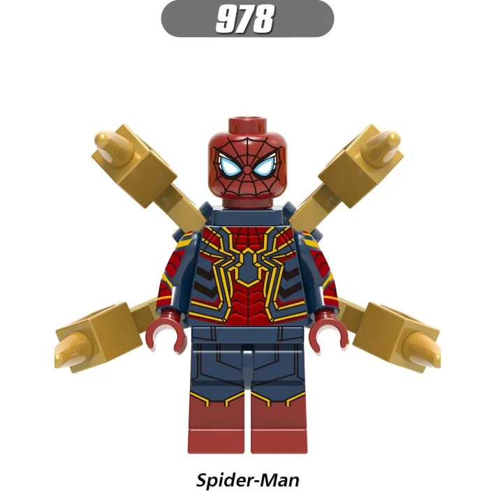 pg978 Egoed мультфильм Железный человек призрак всадник красный череп Sprider-man Черная пантера строительные блоки фигурки Детский подарок игрушки - Цвет: pg978