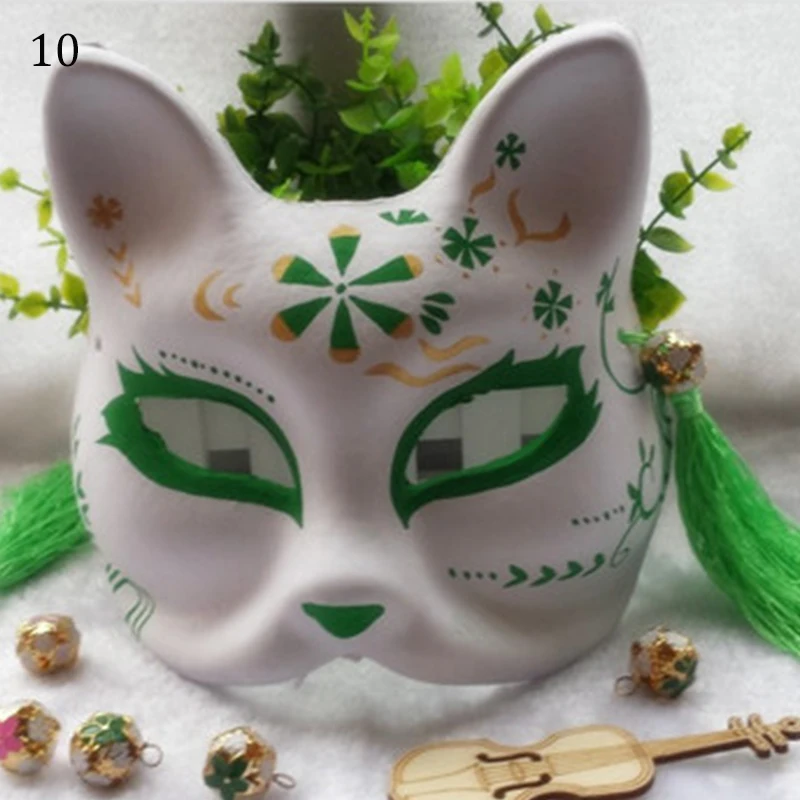 Anime Mask 10 Ручная роспись ПВХ аниме лиса маска для лица на Хэллоуин Косплей стрельба шоу на сцене прямая трансляция украшение дома Половина маска для лица - Цвет: Anime Mask 10