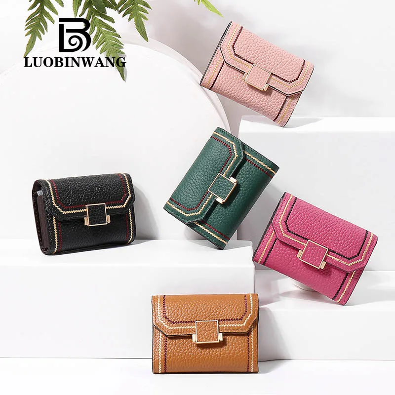 

card holder wallet Genuine Leather Fashion Hasp id wallet leather card holder sticker card case cute purse minimalist wallet