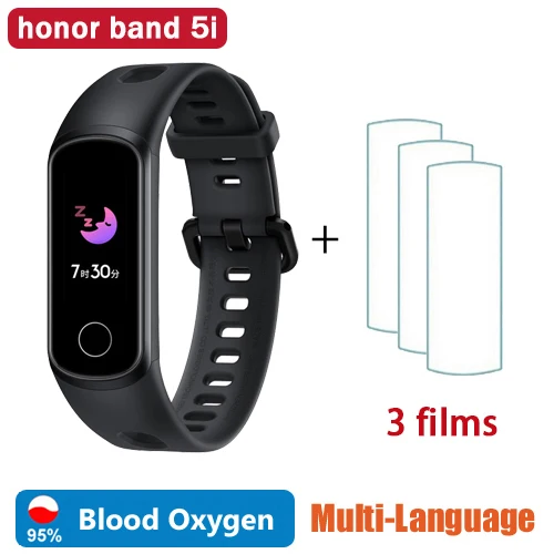 5I BLACK N FLIM Huawei Honor band 5 band 5i smartband AMOLED умные часы с зарядкой через usb, кровяной кислород, сердцебиение, ftness, сон, плавание, спорт, trakcer - Цвет: 5I BLACK N FLIM