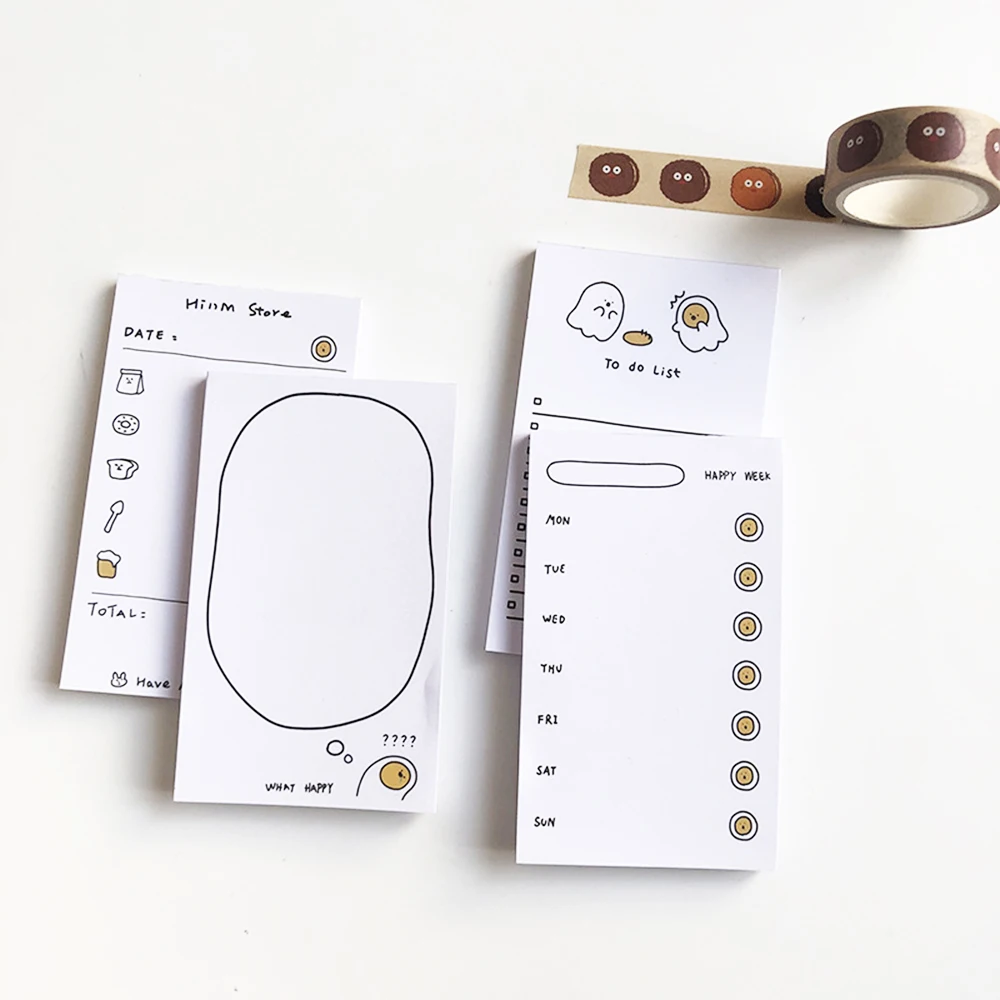 

1 Pcs Creative Ins Style Poached Egg To Do List Weekly Plan Notes Memo Pad Notepad Student School Office Supplies Stationery