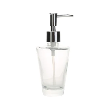

1pc Pump Bottle Refillable Glass Decorative Container for Shower Gel