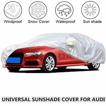 

1X Universal Full Car Windshield Cover For A3 A4 A5 A6 Q3 Q5 Q7 Sedan/SUV Sun Rain Snow UV Protection Silver Car Umbrella